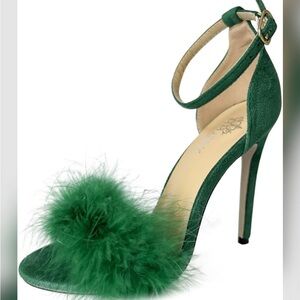& Other Stories Green Feathered Heels
